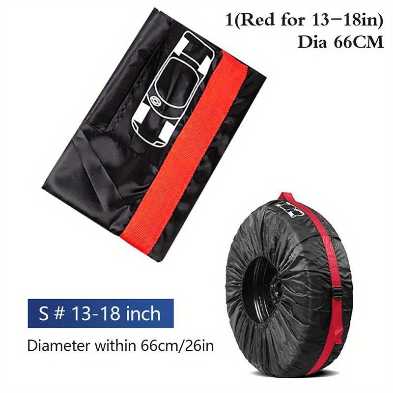 Set of 4 tire cover storage bags for spare tires, portable wheel accessories.