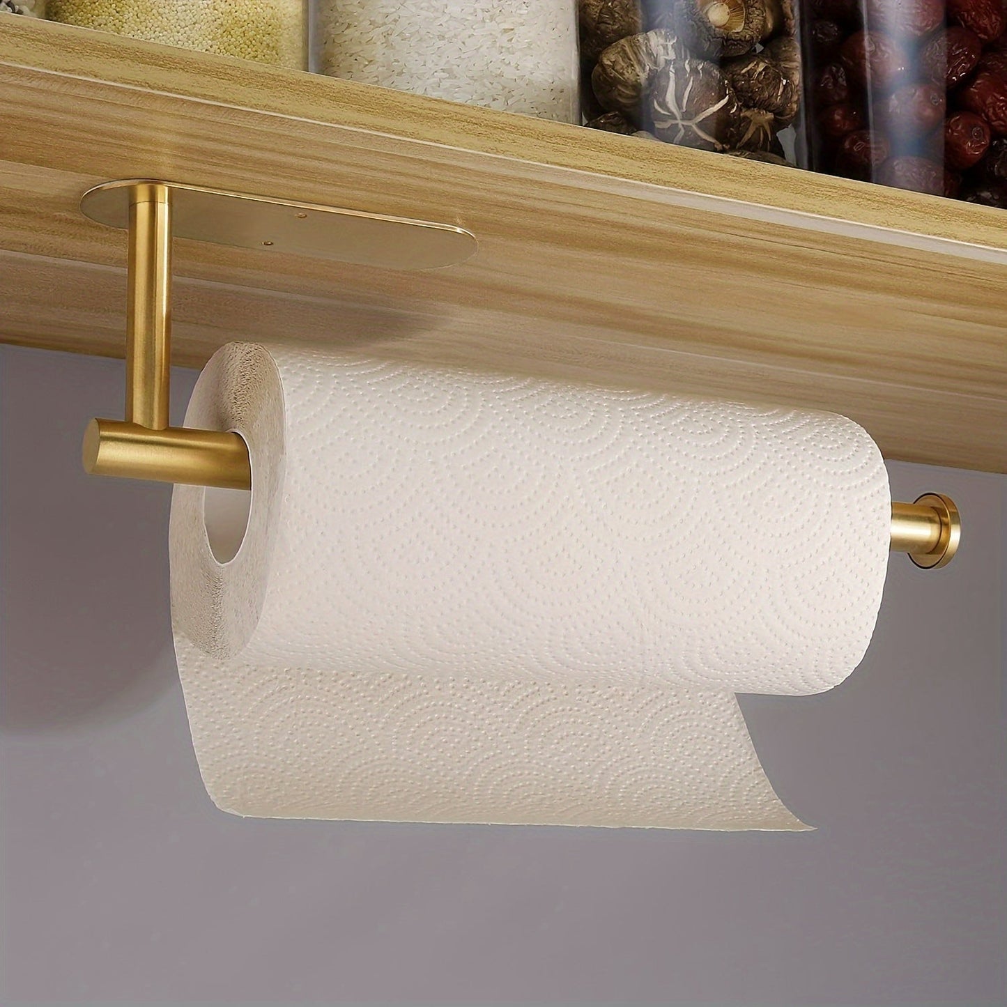 This versatile paper towel holder is made of durable stainless steel and can be easily mounted on the wall in your kitchen or bathroom. It offers the choice of either self-adhesive or drilling installation under your cabinet, providing a convenient