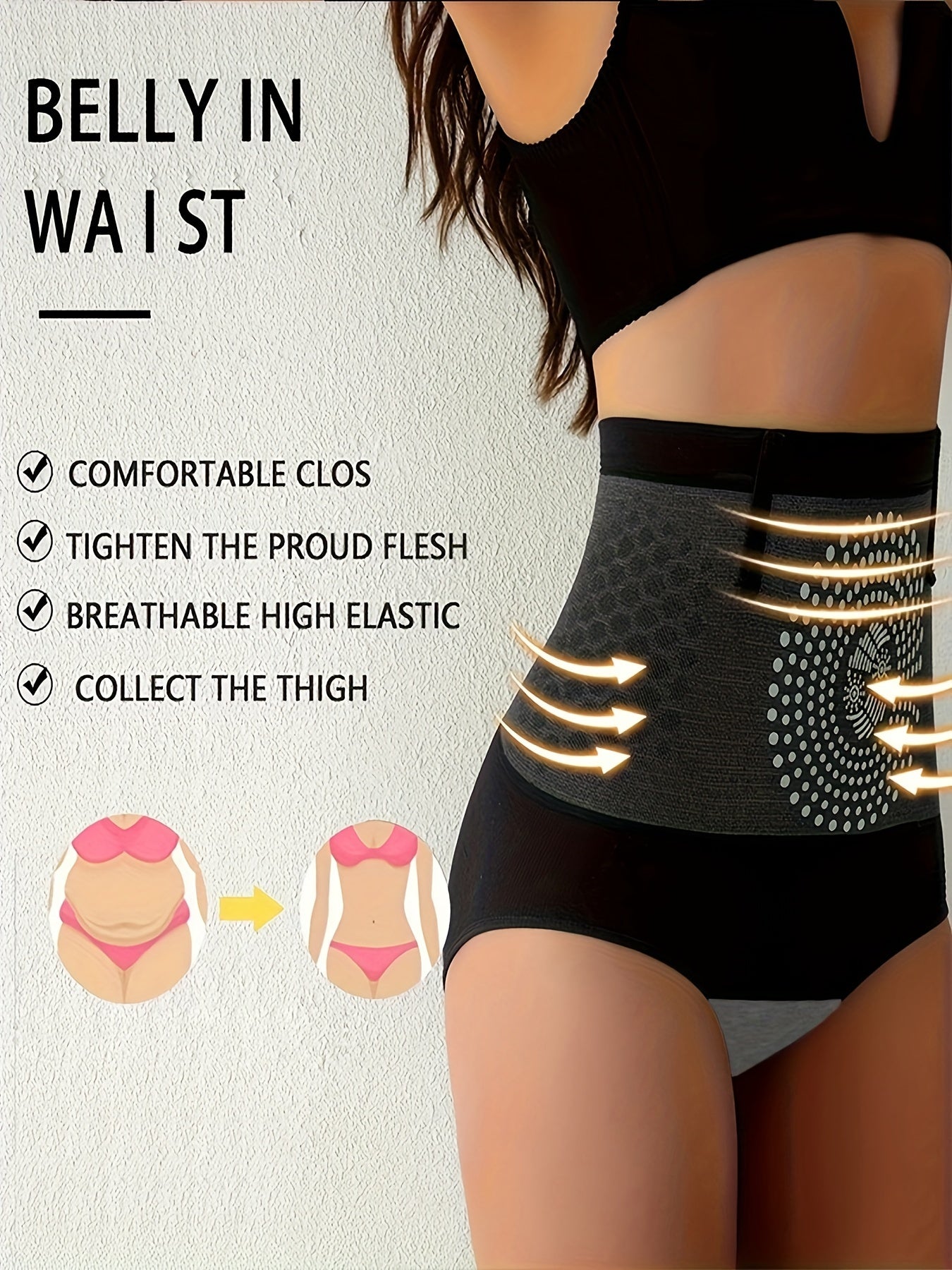 Thermal high-waist shapewear panty for women, controls tummy for a slimmer look.