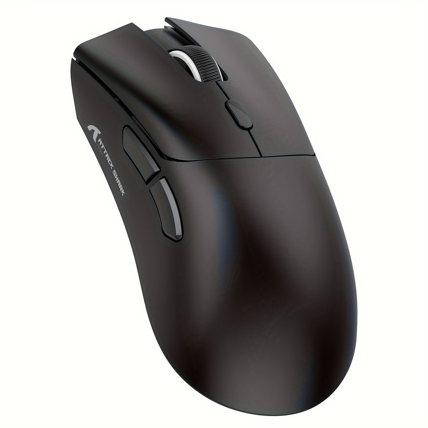 Attack Shark R1 Wireless Gaming Mouse with three connection modes - 2.4G, Wired, and BT5.2. Lightweight at 55g, with 18K DPI optical sensor and 20 million key press lifespan. Ergonomic