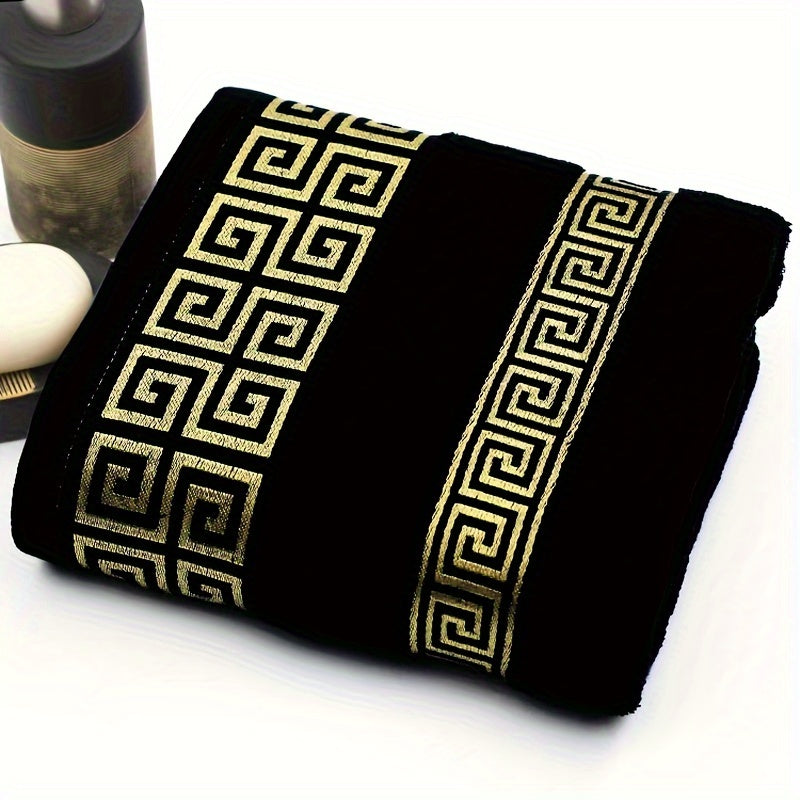 Soft velvet towel with embroidery, high absorbency, skin-friendly; ideal for home, hotel, bathroom.