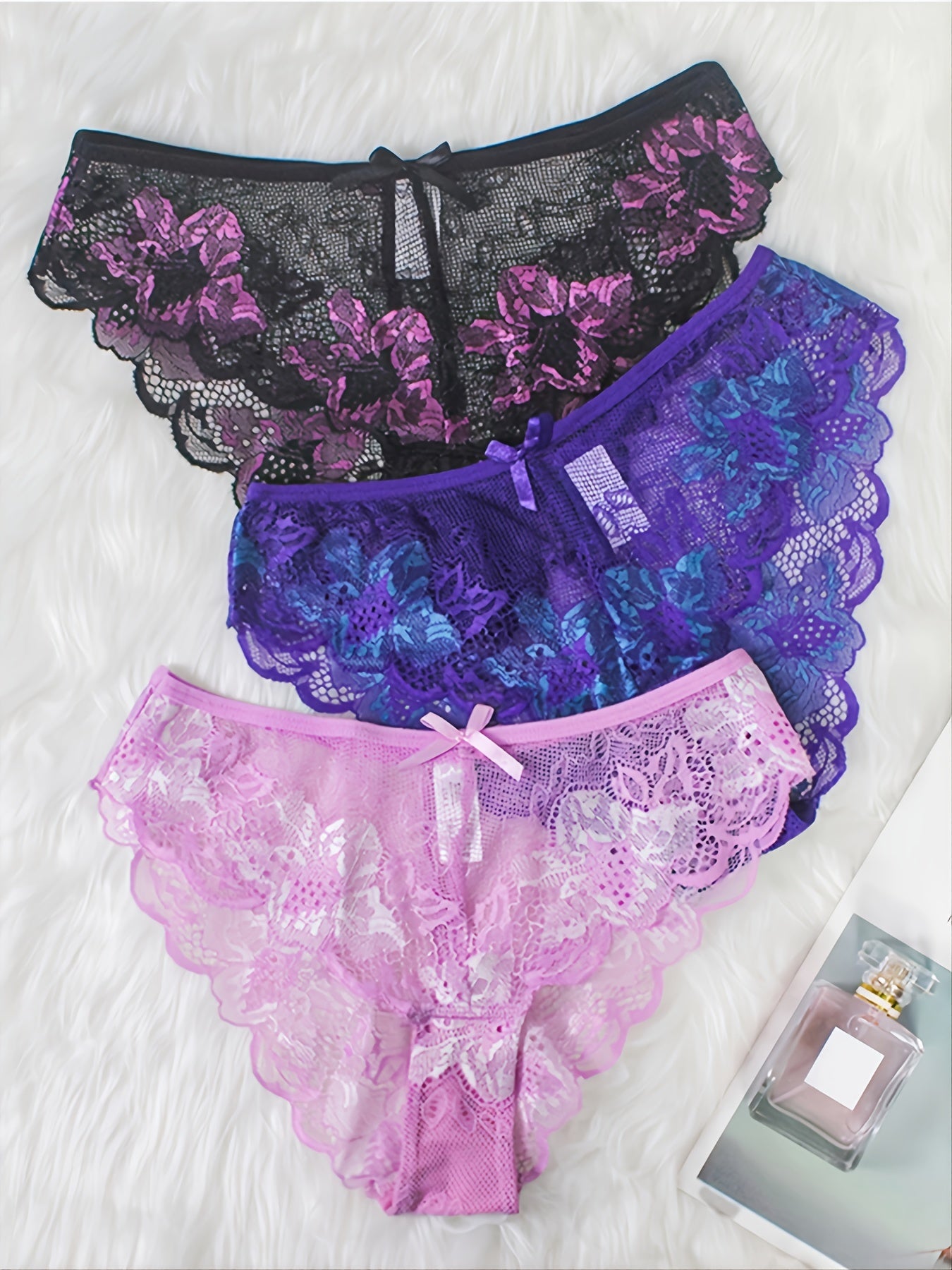 Sensual lace low waist panties for women, with a breathable and alluring hollow design.