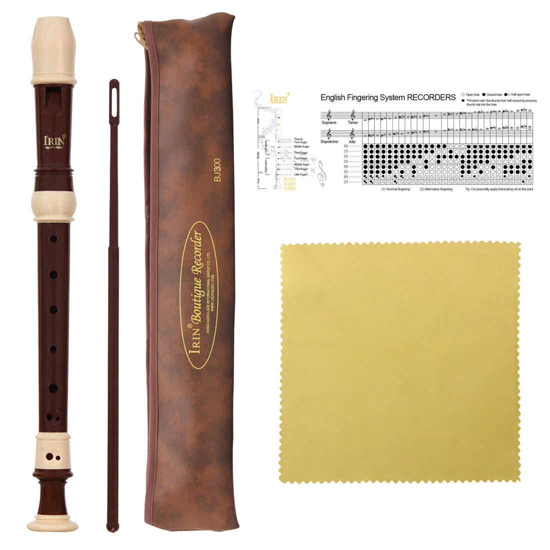 IRIN Baroque Recorder Soprano Flute - Beginner Gift with Fingering Chart - Eid Al-Adha Mubarak