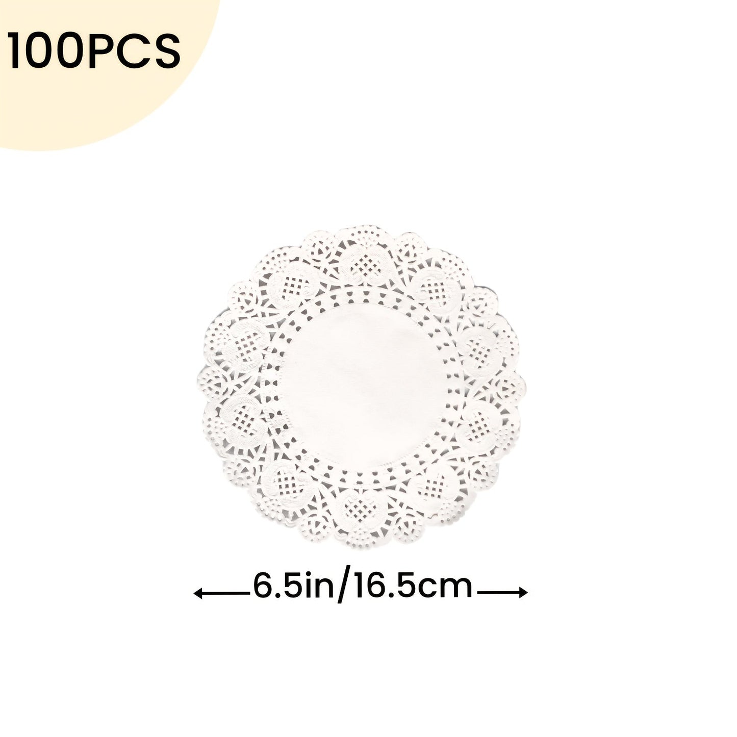 100 Elegant White Lace Paper Doilies in Various Sizes - Suitable for Food Use, Single-Use Table Mats for Desserts, Coffee, and Cakes - Perfect for Special Occasions like Weddings, Birthdays, and Graduations - Sturdy and Ornamental with Delicate Lace