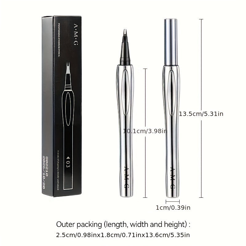 Dual-ended eyebrow pencil for all skin types, shapes quickly with natural, waterproof, and sweatproof finish.