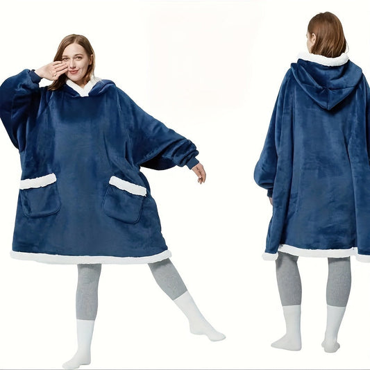 Snuggle up in comfort with our Oversized Hoodie Wearable Blanket - Ideal for Men and Women! Made from ultra-soft, cozy flannel with a convenient front pocket for extra storage. Easy to clean in the washing machine, perfect for relaxing at home. Available