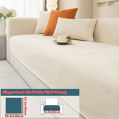 Chenille Sofa Cover suitable for armchairs to 4-seater sofas, pet-friendly, non-slip, machine washable - 1pc.