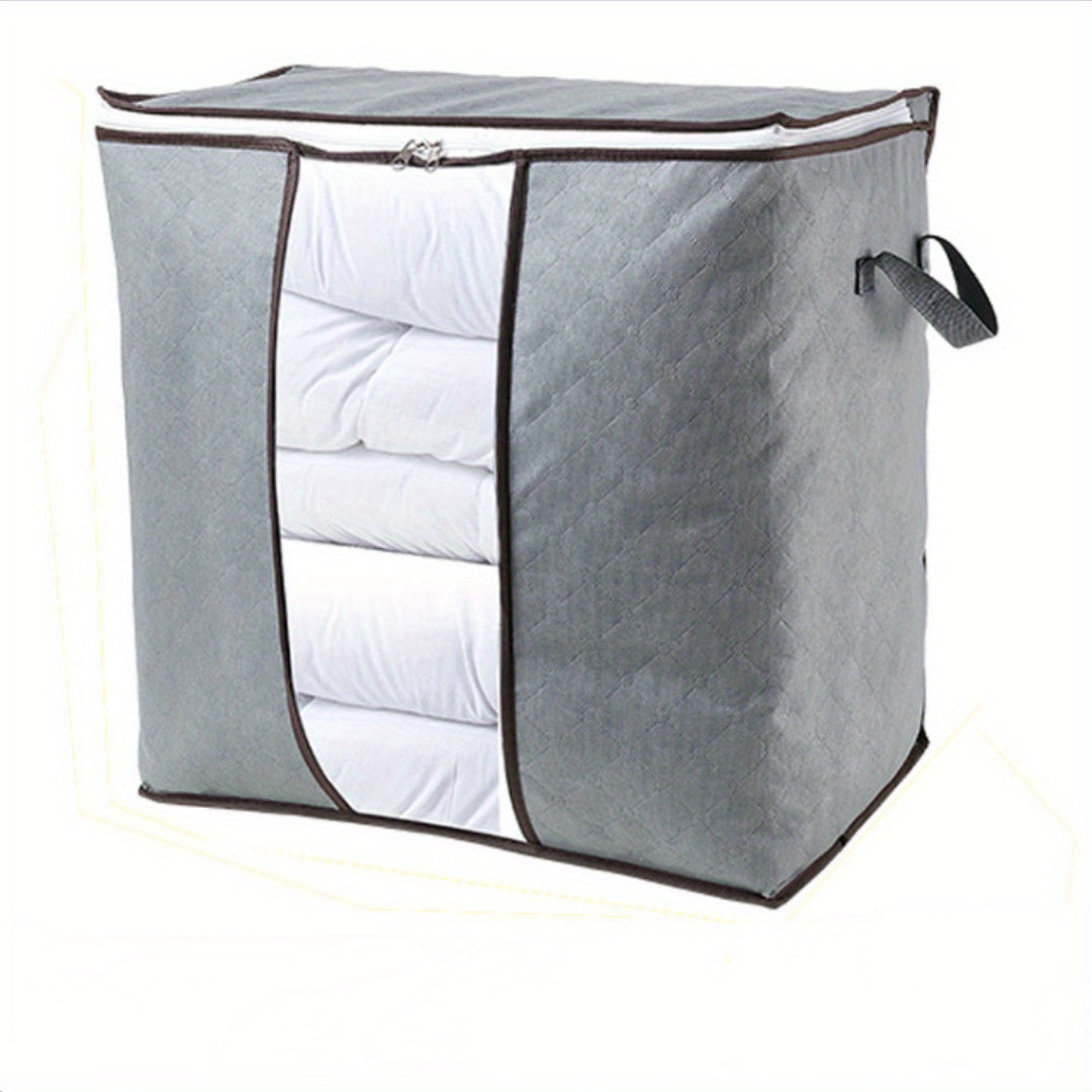 Portable, versatile clothes container for home and dorm - Extra-large zippered storage organizer.