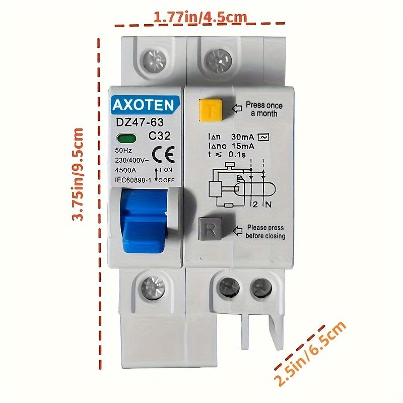 DZ47LE-63/1P Small Leakage Circuit Breaker for household protection against leaks.