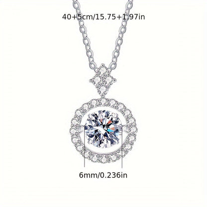 Trendy S925 sterling silver heart-shaped pendant with 0.8 carat moissanite stone, perfect for women. This necklace features an elegant clavicle chain design that is lightweight and easy to wear, weighing only 3.2g. Ideal for those who love to chase after