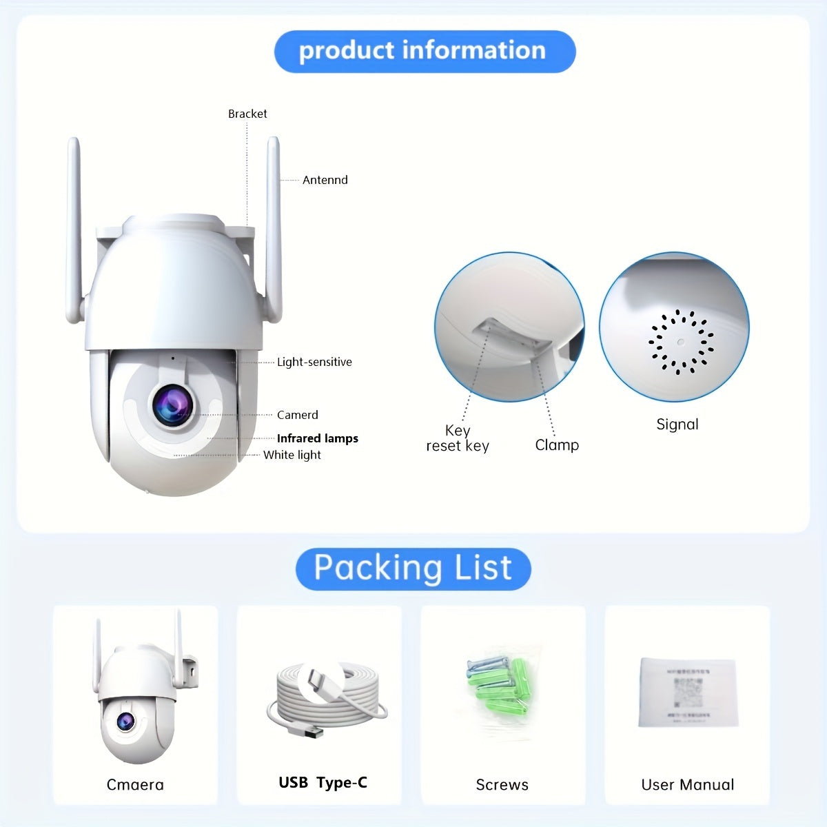 Enhance your outdoor security with the JOOAN 3MP HD Security Camera. Featuring PTZ, full-color night vision, human tracking, and motion detection capabilities, this camera is compatible with smartphones for easy access and monitoring.