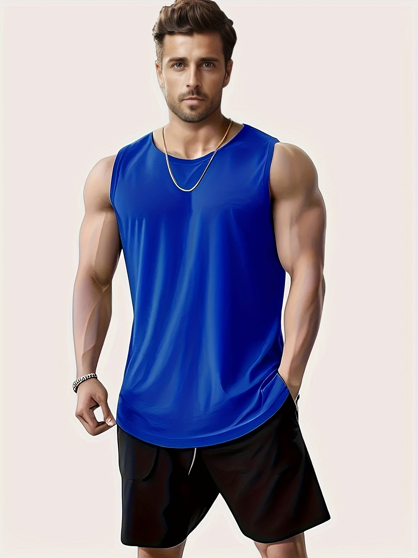 Men's Plus Size Sleeveless Tank Top for Running, Training, and Marathon Workouts - Quick-Dry, Breathable, Comfort Fit.