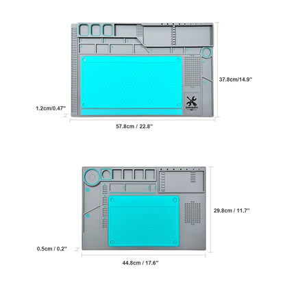 Набор силиконовых/ПВХ ковриков для пайки с противоскользящей изоляцией и магнитными термостойкими свойствами для инструментов по обслуживанию рабочего стола.