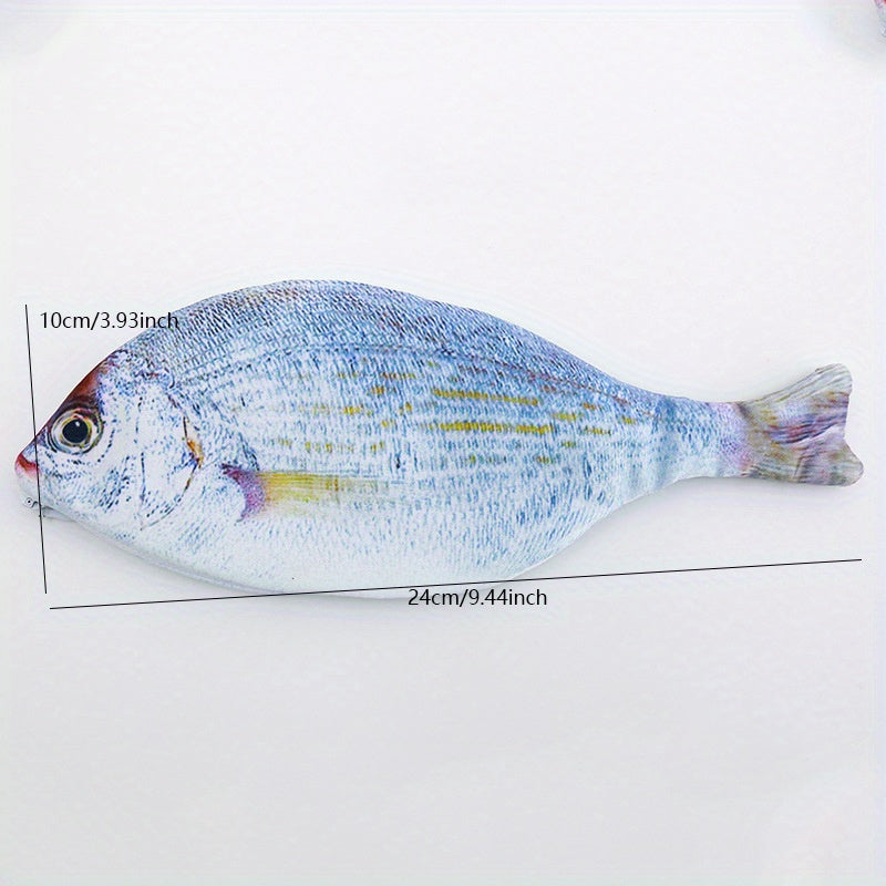 Simulated crucian pencil bag shaped like a salt fish with zipper, casual funny handbag gift.