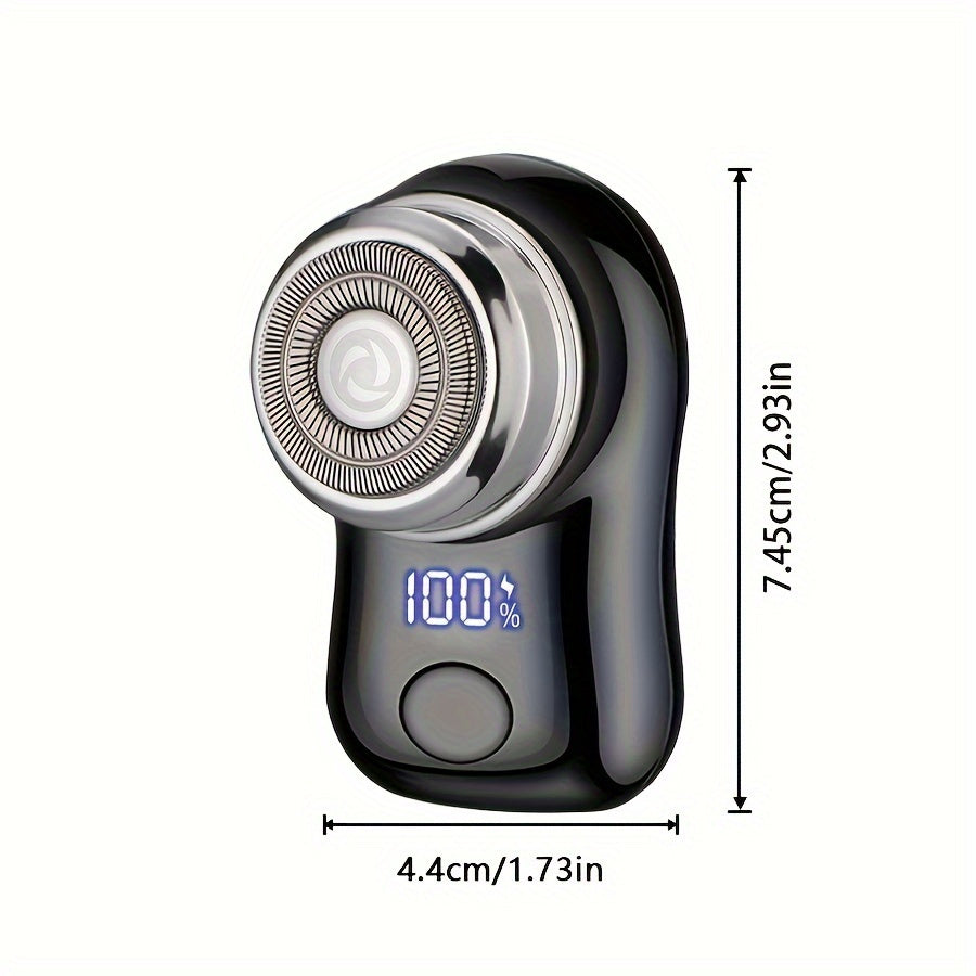 Men's electric shaver with USB charging and digital display - perfect for business trips.