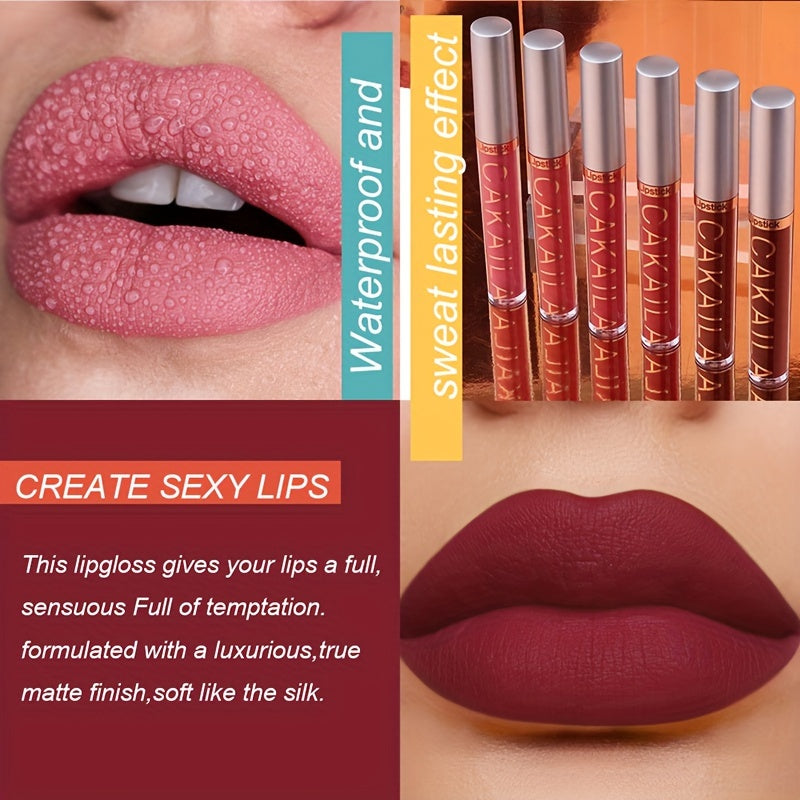 CAKAILA 6-Color long-lasting and waterproof lip gloss set for women.