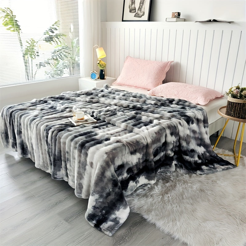 Stay cozy with this modern Plush Faux Rabbit Fur Printed Bed Blanket, designed to keep you warm and comfortable year-round. Made with high GSM fabric that is skin-friendly, this blanket is the perfect all-season gift for both men and women. Use it as a