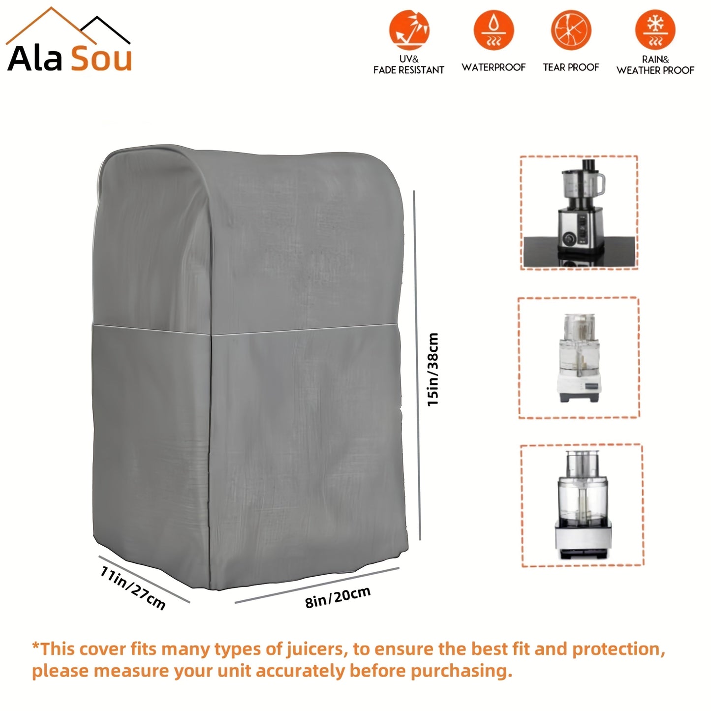 Protect your kitchen appliances in style with the 1pc AlaSou Durable Kitchen Appliance Dust Cover. This fade-resistant and waterproof cover is designed to protect your mixer and juicer from dust and water damage. The easy-on/off zipper makes it simple to