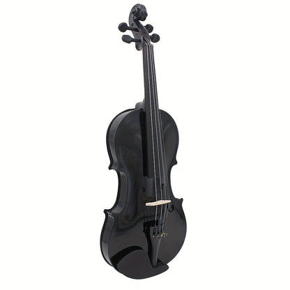 Astonvilla V-10 Solid Wood Violin 4/4 Black - High-Quality LoreM Ipsum Sound, Durable Design, Includes Chin Rest and Case.