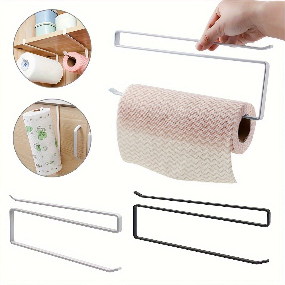 Innovative Wall-Mounted Paper Towel Holder - Stylish Organizer for Kitchen & Bathroom, Easy Install without Drilling, Perfect for Paper Rolls & Wraps, Absorbent, Saves Space in Cabinet or on Shelf