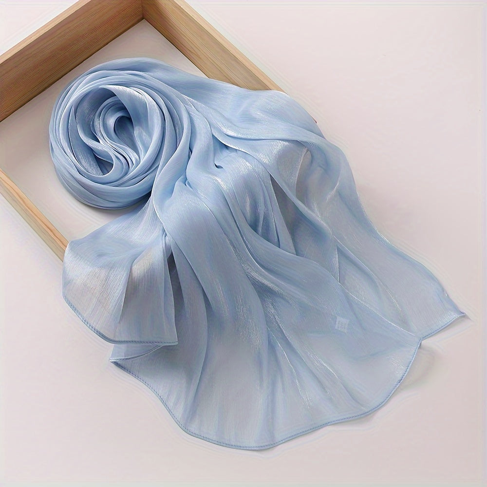 Pleated crinkled design hijab with glitter chiffon for elegant Muslim headwear.