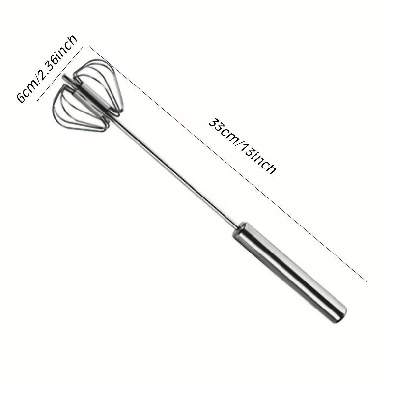 Portable Metal Beater, Four Speeds, Hand-Cranked Whisk for Whipping Cream, Beating Eggs, and Baking, Eco-Friendly Kitchen Tool