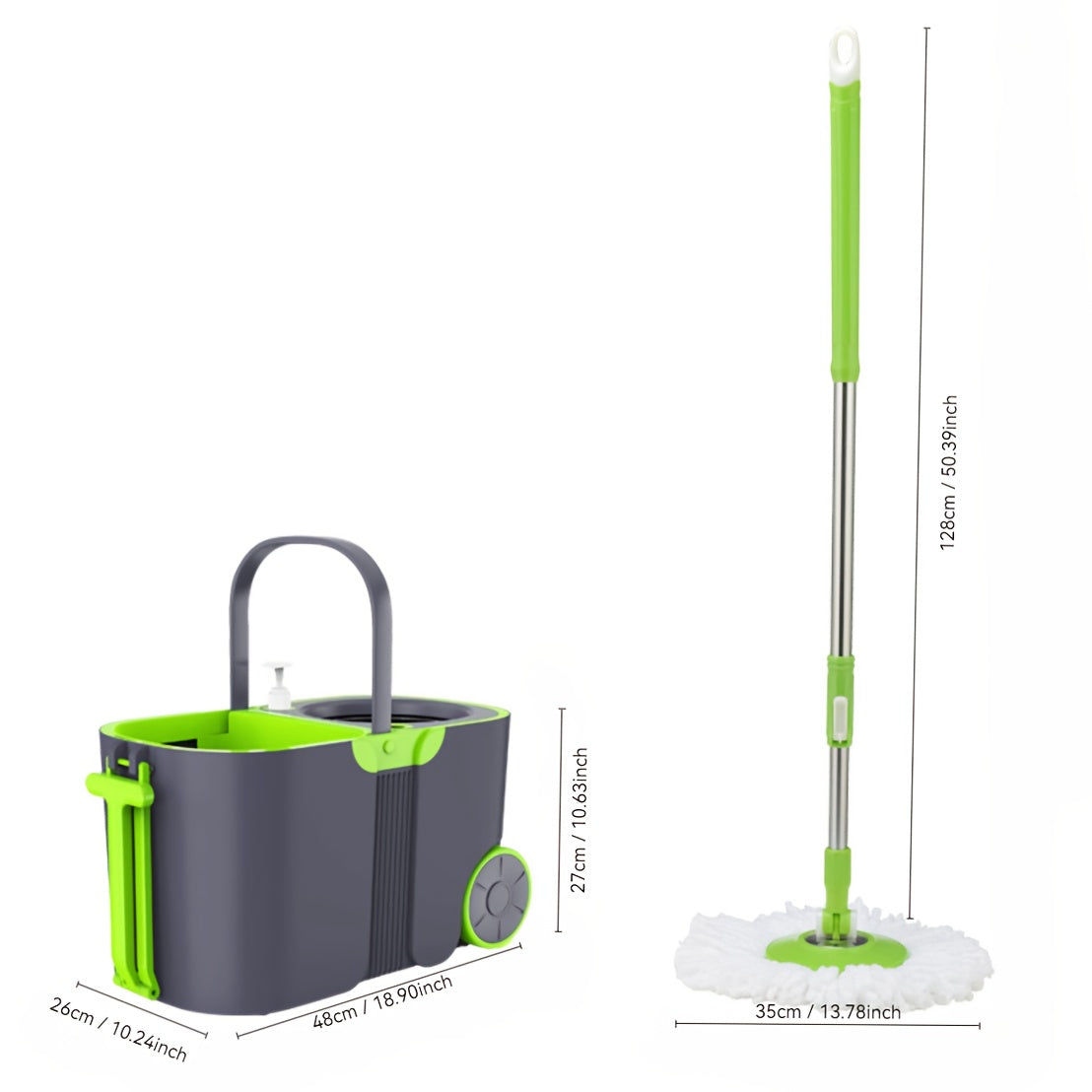 Large Capacity Rotating Mop Set with Double Drive Mop Bucket, Made of Durable Plastic Material, Perfect for Use in Living Room, Bedroom, Bathroom, Toilet, and Kitchen.