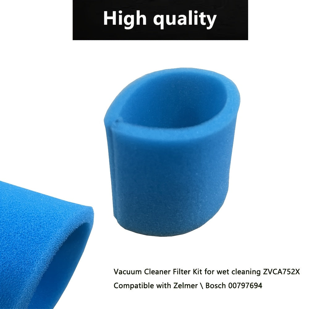 Blue Foam Filter Kit for ZVCA752X Vacuum Cleaner - Set of 2, Fits Zelmer & Bosch 00797694 Parts