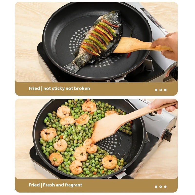 Get the 1-piece EcoPans Cast Iron Skillet for versatile and healthy cooking. This non-stick skillet is induction compatible and safe for both hand wash and gas ranges. Reduce smoke in your kitchen with this multi-functional household cookware, perfect