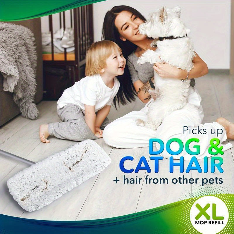 Replace your worn-out mop pads with our Microfiber Mop Pads Replacement. This pack includes 1/4 XL size pads that are reusable, washable, and easy to install. Perfect for capturing pet hair and dust, these refills are a must-have for keeping your floors