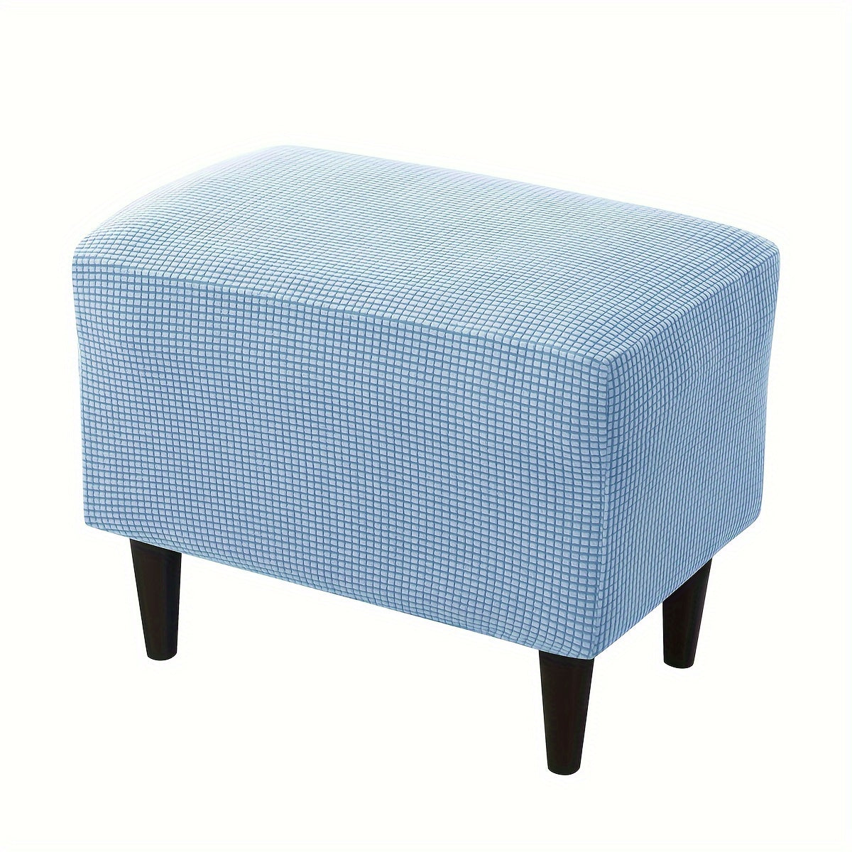 Stretch modern style ottoman cover protects footstools from dust and enhances living room decor.