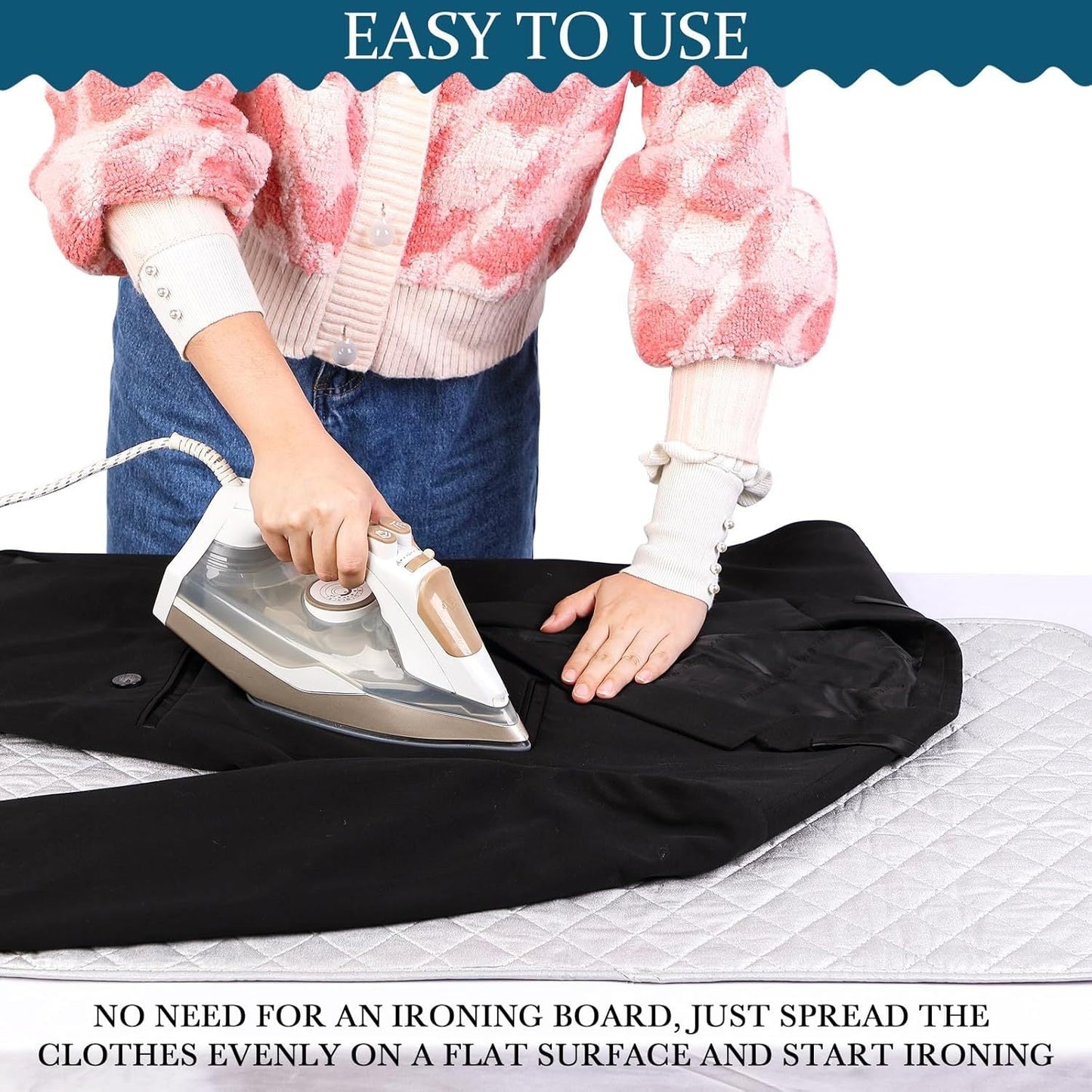 HeatGuard Foldable Ironing Mat - A High-Temperature Resistant Anti-Scorch Pad for Portable, No-Electricity Ironing Anywhere in the Home