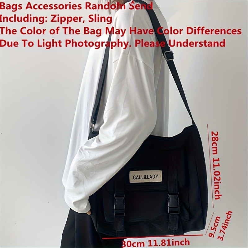 Nylon handbag shoulder bag with large capacity, suitable for men and students.