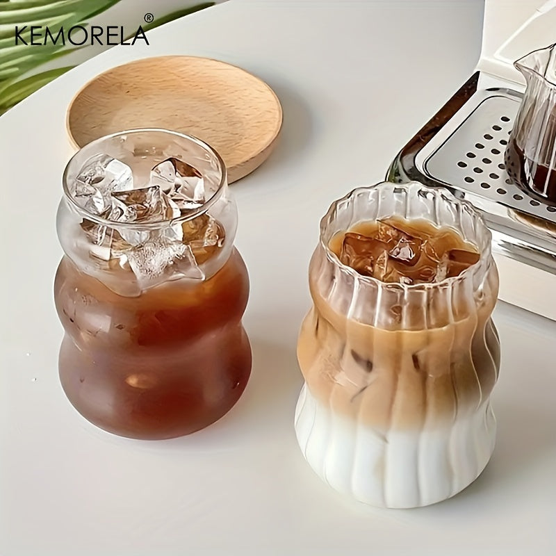 KEMORELA 4/6pcs 17OZ Wavy Glass Drinking Cups, Irregular Shaped Reusable Water Glasses, Multipurpose Iced Coffee Cups, Machine Washable, Home Kitchen Drinkware, 500ML

KEMORELA glass cups: 4/6pcs, 17oz, irregular shape, reusable, multipurpose for iced