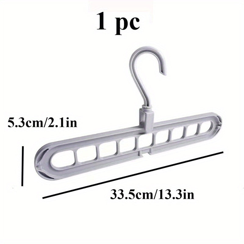 Space-Saving 9-in-1 Folding Clothes Hanger with 9 Holes, Lightweight Plastic Drying Rack, Organizer for Underwear, Travel, Bathroom, Bedroom, Closet, Wardrobe, Home, Dorm Room. Can be Wall-Mounted.