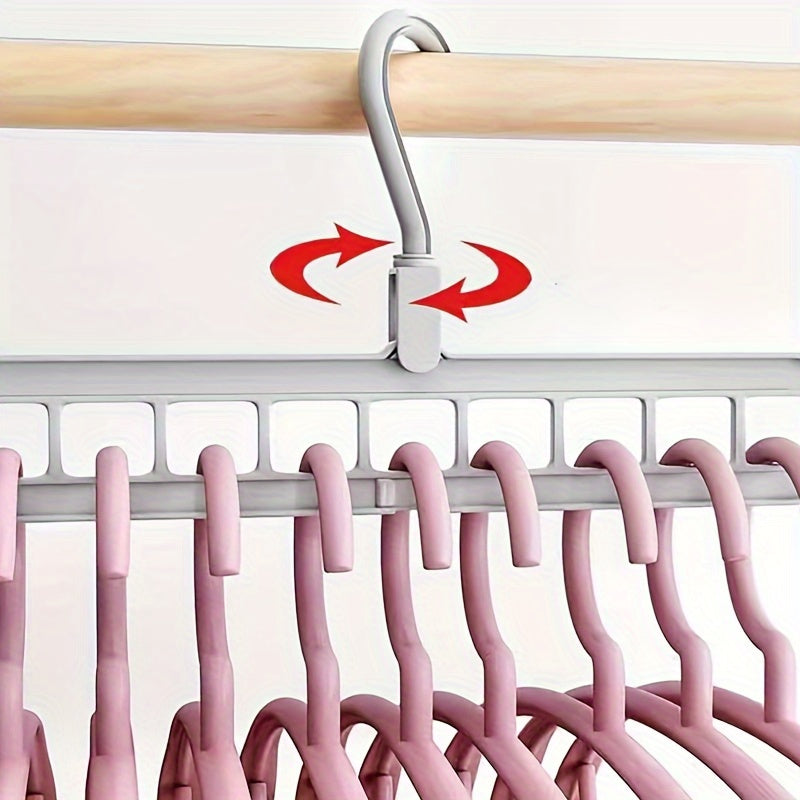 Space-Saving 9-in-1 Folding Clothes Hanger with 9 Holes, Lightweight Plastic Drying Rack, Organizer for Underwear, Travel, Bathroom, Bedroom, Closet, Wardrobe, Home, Dorm Room. Can be Wall-Mounted.