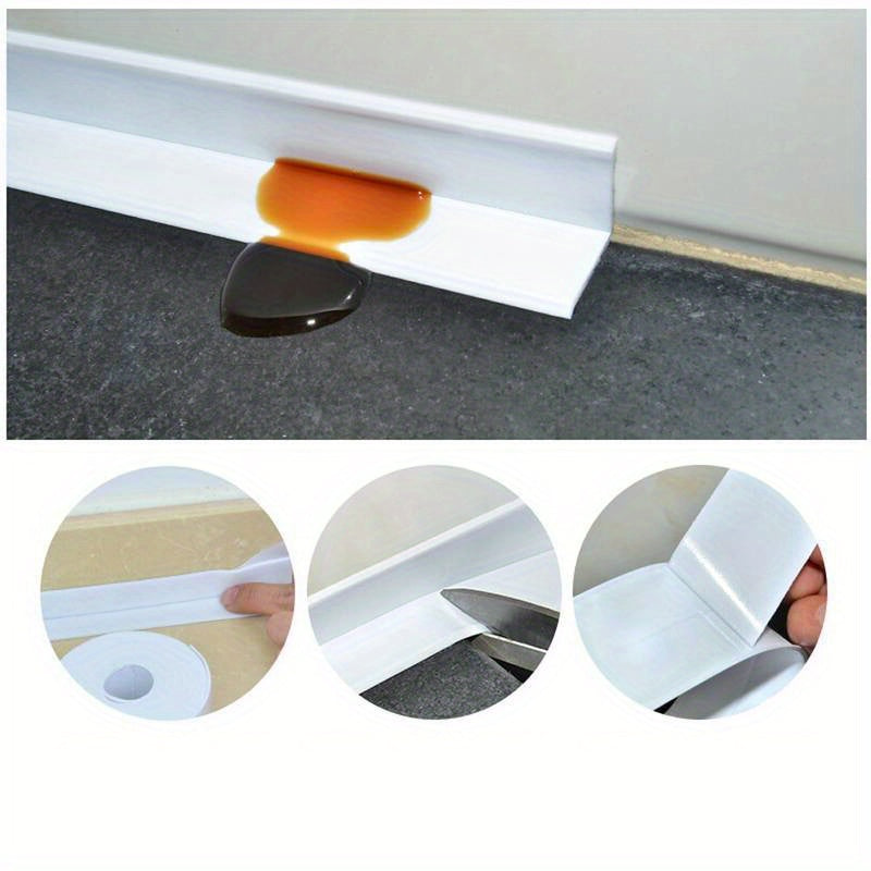 Waterproof PVC self-adhesive tape for sealing, ideal for spot-cleaning bathroom and kitchen sink walls and shower. Easy to apply and remove, providing a secure waterproof seal.