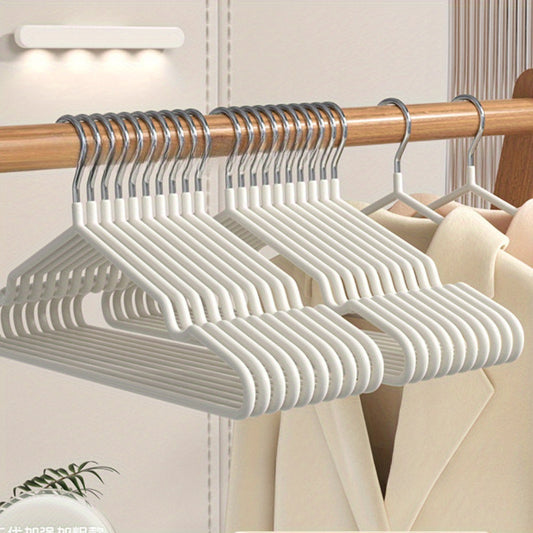 Set of 10 Clothes Hangers featuring Non-slip Design, Traceless Racks for Clothes, Sturdy Heavy Duty Coat Hangers, Ideal for Household Clothes Storage and Organization in Bedroom, Bathroom, or Home.