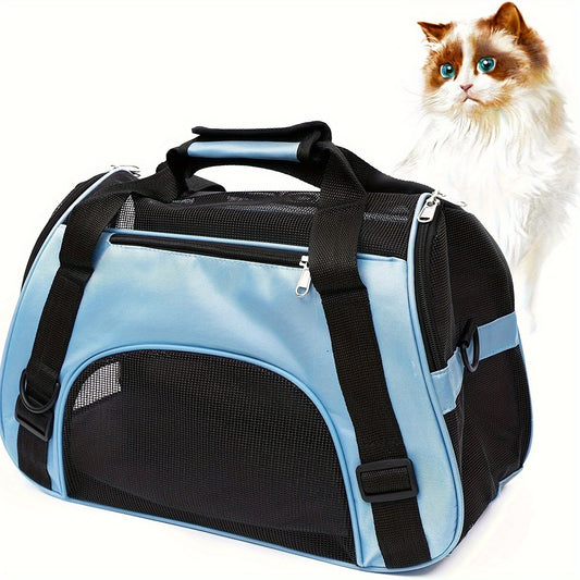 Portable pet carrier for cats and dogs, airline approved, foldable and convenient for travel and outdoor activities