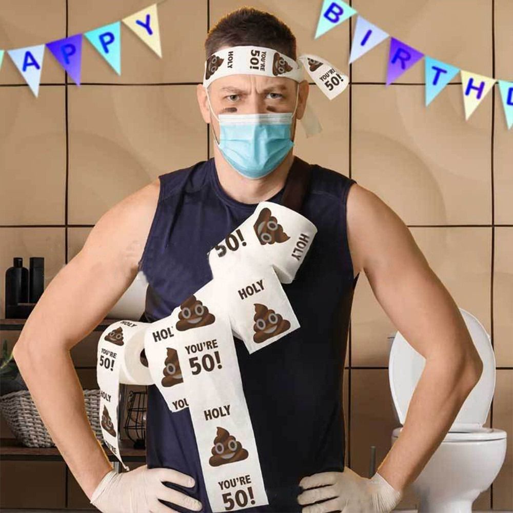 1pc of Funny Birthday Party Tissue Paper featuring a Cartoon Poop pattern. Perfect for party decoration and birthday gifts. Great for room and home decor.