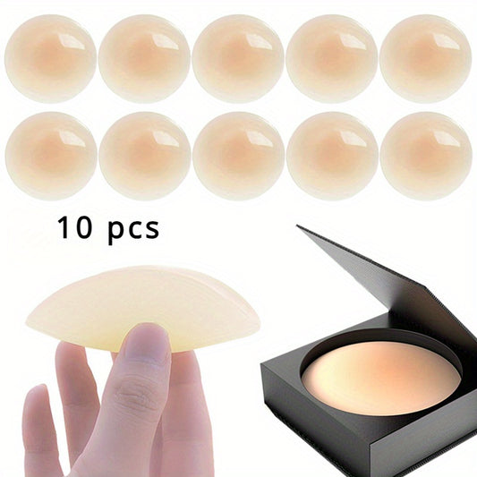 10 reusable stick-on silicon nipple covers for women's lingerie and underwear.