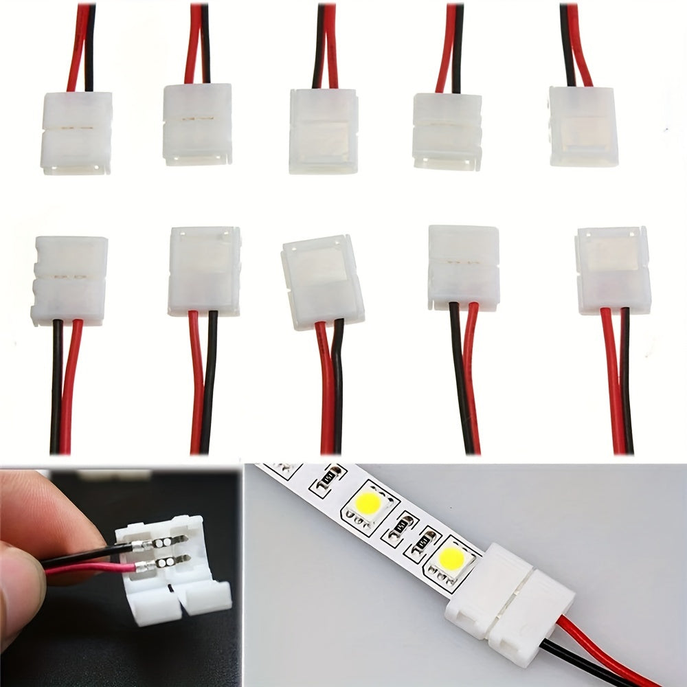 16pcs No Soldering 2 Pin LED Strip Connectors for connecting LED strip wires.