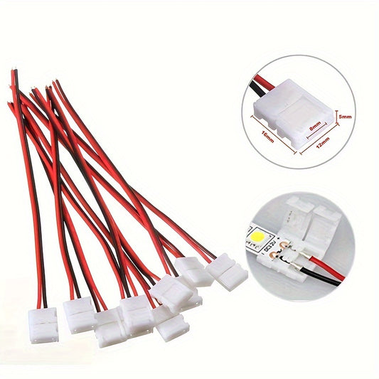 16pcs No Soldering 2 Pin LED Strip Connectors for connecting LED strip wires.