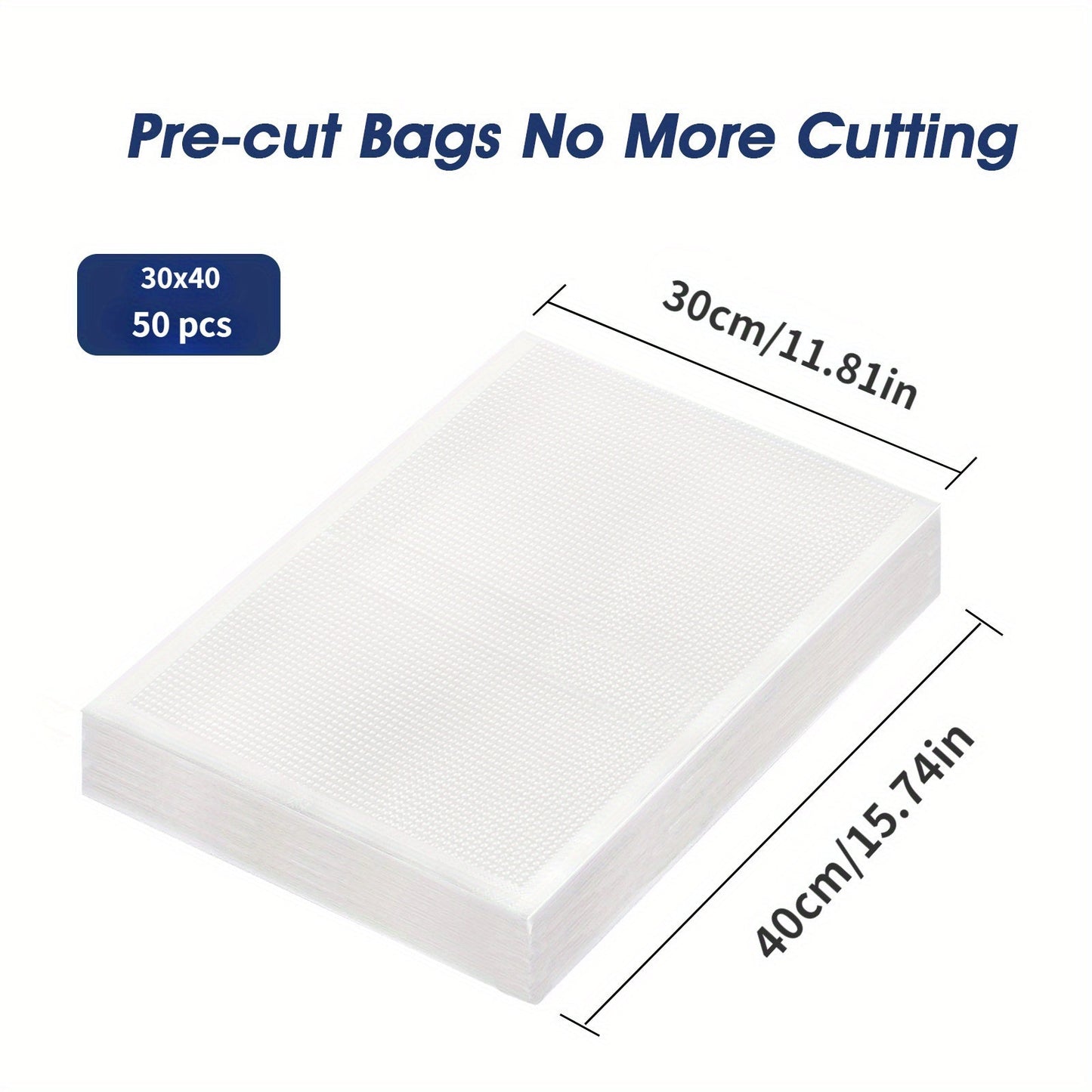 50 to 100 pieces of vacuum sealer bags, textured for better sealing, keeping food fresh for longer. These airtight bags are great for storing cooked food and other kitchen supplies, ensuring good storage and freshness. Perfect for all your kitchen