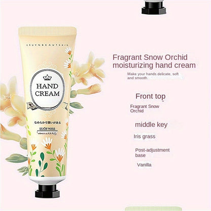 5pc LuofMiss Hand Cream Set in Purple Packaging, Floral Scents, Moisturizing, Alcohol-Free with Glycerin