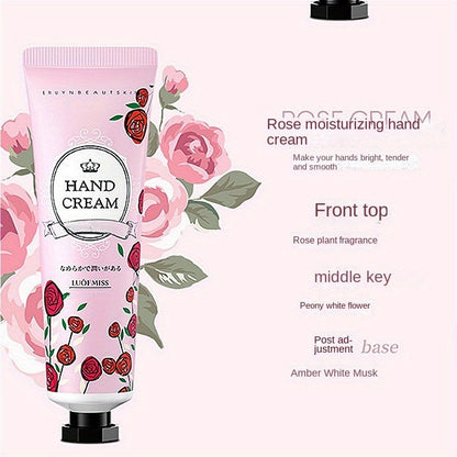 5pc LuofMiss Hand Cream Set in Purple Packaging, Floral Scents, Moisturizing, Alcohol-Free with Glycerin