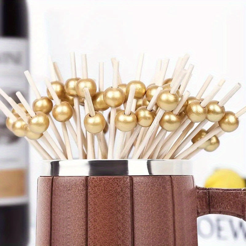 100 Elegant Bamboo Cocktail Picks for Appetizers, Skewers & Party Decor