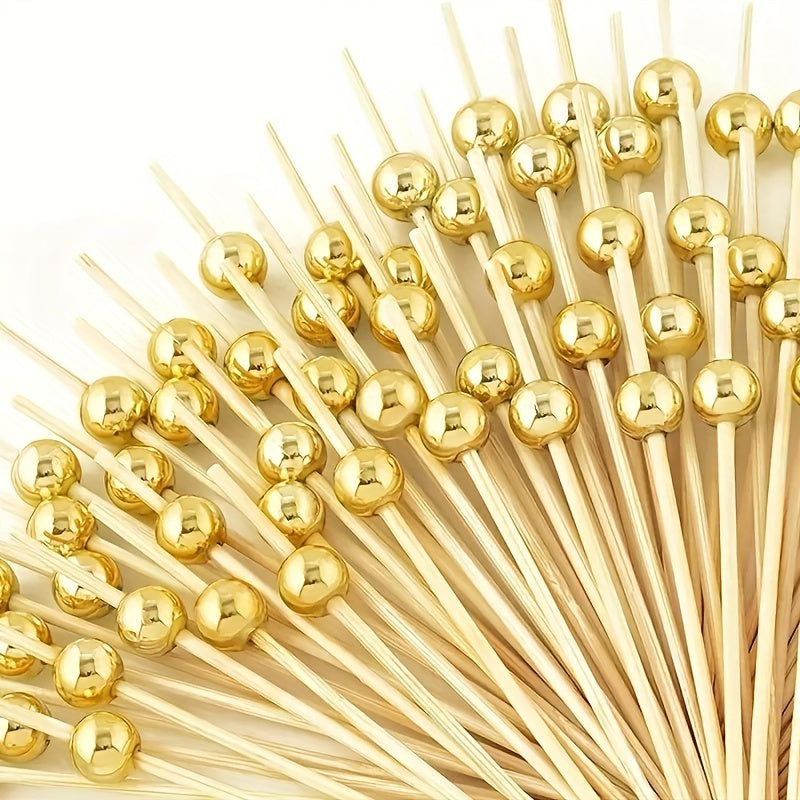 100 Elegant Bamboo Cocktail Picks for Appetizers, Skewers & Party Decor