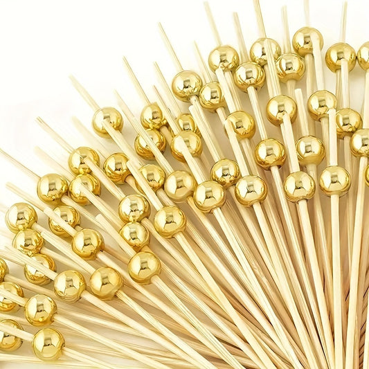 100 Elegant Bamboo Cocktail Picks for Appetizers, Skewers & Party Decor