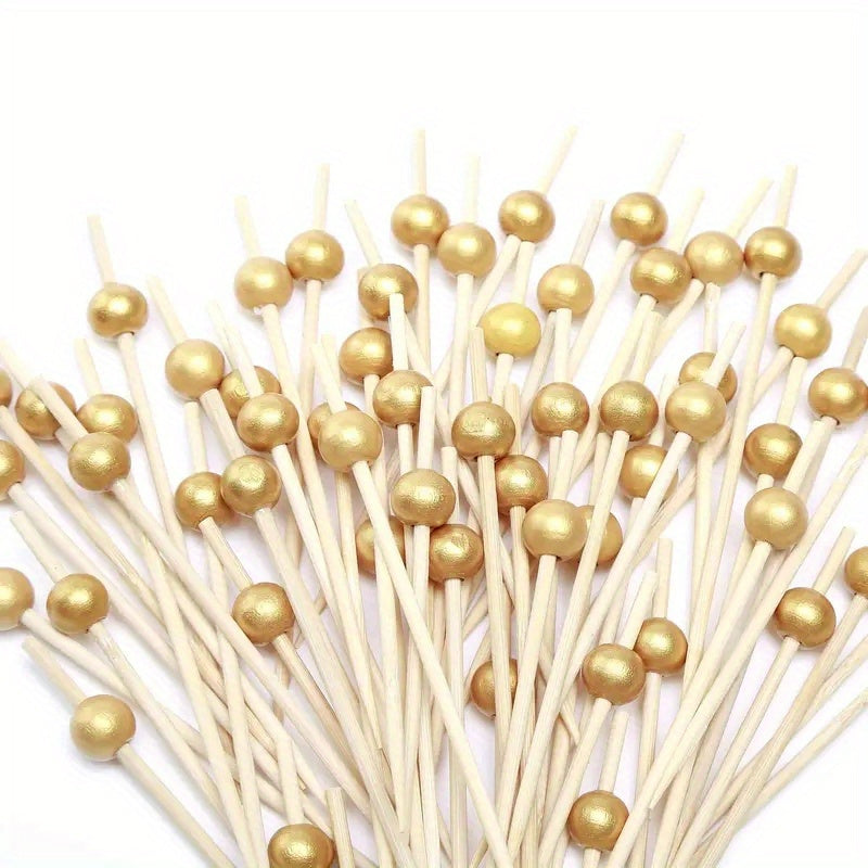 100 Elegant Bamboo Cocktail Picks for Appetizers, Skewers & Party Decor